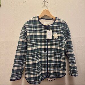 Plaid Women's Jacket - Green and White